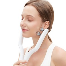 ERAN 페이스 롤러 안마 EMS 얼굴 마사지기 V라인+3세대 업그레이드, 화이트