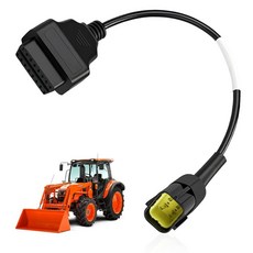 YCLL KUBOTA 차량용 OBD2 어댑터 케이블 4핀 16핀 OBD1 OBDII 자동차 진단 커넥터 OBD II 스캐너와 호환 3824-26, YCLL KUBOTA 차량용 OBD2 어댑터 케이블,