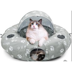 四季通用貓隧道大號窩新款帶敞篷寵物隧道窩好清理可摺疊戶外用, 1個, 單隧道90cm*26cm*20cm