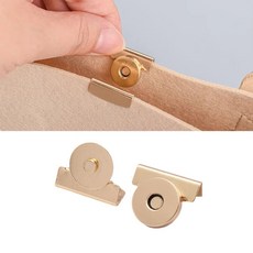미즈코스 DIY 가방 여밈 똑딱이 자석 단추 바느질없이 간편한 에코백 부자재, 골드, 2개