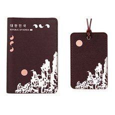 롤시 한국의미 가죽 여권케이스 하회탈
