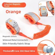 분실 방지 견인 로프 휘슬 잠금 자기 유도 체인 일상용 보호, 1개, 11. 오렌지색 감응형 잠금 팔찌/감응형 호루라기 잠금