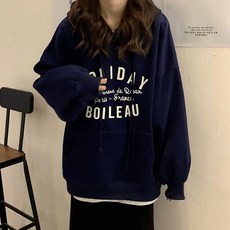 여자 오버핏 루즈핏 가을 겨울 레터링 박스핏 데일리 홀리데이후드티