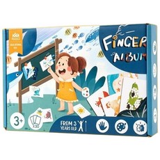 兒童DIY手指畫套裝：幼儿園塗鴉、趣味印泥遊戲，創意早教益智玩具，交換禮物首選，趣味畫畫卡，手指繪畫書, 多色, 1個