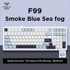 Aula F99 게임용 기계식 키보드 3모드 핫스왑 PBT 개스킷 RGB 99키 2.4G, Black and White
