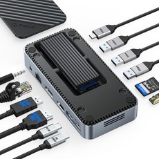 오리코 12 in 1 M.2 SSD 하드디스크 케이스 USB 3.2 Type-c PD100W HDMI DP 8K30Hz 이더넷 인터페이스 M2P11, 1개