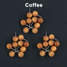 재봉 미싱 50/100Pcs 상자와 나무 푸시 핀 엄지 압정 장식 코르크 보드에 대 한 표준 철강 포인트지도 홈 오피스 공예, [00] 100Pcs, [00] Coffee Round