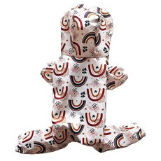 봄 여름 가을 강아지 옷 비오는 날 산책용 사랑스럽고 편한 초경량 여름 강아지 레인코트 후드 우비 방수 애견의류, 따뜻한 브라운톤 레인보우 패턴, 1개