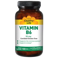 Country Life 維生素B6錠 50mg, 100顆, 1罐