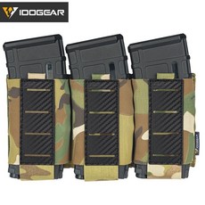 桃園出貨- 戰術三彈匣袋適用於 5.56 彈匣碳纖維彈性 MOLLE 彈匣架輕量級, 多攝像頭, 1個