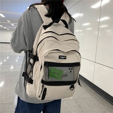 투니스 심플 스플라이싱 메쉬 캐주얼 포켓 3단수납 노트북 백팩