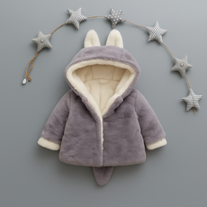 毛絨兔耳連帽外套