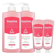 바세린 핸드크림 핸드로션 대용량 500ml 2개+60ml 2개, 1세트