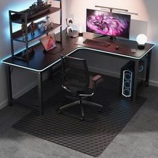 카펫용 의자 매트 SALLUS 46인치 x 60인치 카펫 바닥용 사무용 그립이 있는 헤비 듀티 비닐 바닥 홈 오피스용 보호 컴퓨터 책상 매트 블랙 - 3D 기하학적, Red-brown (for Hard Floors), 60" x 75" (for hard floors)