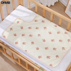 DFMEI 新生嬰兒隔尿墊透氣防水防漏棉牀墊寶寶尿墊兒童涼蓆墊, 1個, 兔頭