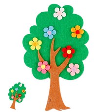 [팔마누] 공예재료 만들기체험 초등만들기 펠트 꽃나무 신형 초록