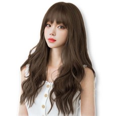 하이유니 [진짜같은핏] 펠리시티 소프트 구름 펌 긴머리 통가발 57cm, 애쉬브라운, 1개