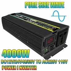 6000W 캠핑 인버터 대용량 DC 24V 48V AC220V 전압 순수 사인파 변환기 공급 12V, 03 4000W, 01 220V 50Hz, 02 DC 24V, 1개