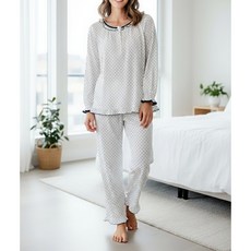 MONTAGUT夢特嬌 57501 台灣製水玉點點珍珠絲褲裝睡衣，舒適透氣，居家休閒最佳選擇