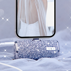 미니 보조배터리 큐빅 장식 미니 보조배터리 이동식 휴대용 보조배터리, 3000mAh, 블랙 다이아몬드 Type-C 포트 전용, 1개