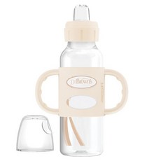 닥터브라운 내로우넥 손잡이 스파우트 시피 젖병 250ml 2팩 블랙/에크루.., 1팩, 에크루