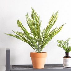 보스턴 고사리 조화 화분 set 40cm (DIY) 인테리어 식물 테이블 장식 소품 꾸미기, 보스터화분어렌지
