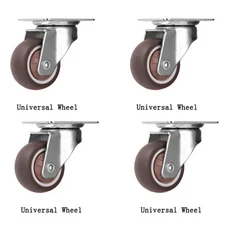 4Pcs 1-2 인치 가구 캐스터 부드러운 고무 범용 휠 회전 롤러 플랫폼 테이블 의자 트롤리 액세서리, 1.25 inch, 06 4 Pcs-Movable