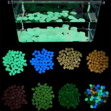 50P 플라스틱 자갈 어항 인테리어 소품 세트 수조장식 어항인테리어 자갈소품, 본색(형광), 본색(형광)