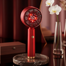 LareinaT 헤어 부스터 전동 두피 마사지기 헤어 마사지빗 탈모방지 홈케어, 레드, LW24-01