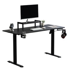 SAMMU 전기 높이 조절 책상 높이 기억 기능 가정용/사무용 스탠딩 컴퓨터 책상, 검정색-1200*600