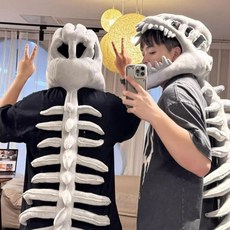恐龍骨架頭套毛絨玩具, 1個, 成人加大版115釐米恐龍帽子骨架