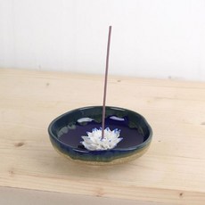 소품 향초거치 장식소품 향꽂이 도자기향꽂이 향홀더 선물 파랑접시 인테리어소품 꽃잎 향소품 독특한, 쪼아요팍!!