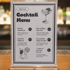 코리슬리 자석 아크릴 스탠드 테이블 메뉴판 가격표 액자 투명, 2개