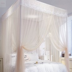 올샵 레이스 커튼형 침대 모기장 150x200cm 피치 침대용 모기장 퀸사이즈