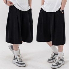 FITOJIM 남자 반바지 사이드 투턱 와이드 벌룬 버뮤다 팬츠 트레이닝 바지