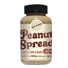 너츠앤너츠 100% 땅콩 스프레드 크런치 560g 캘리포니아 땅콩버터, 1개