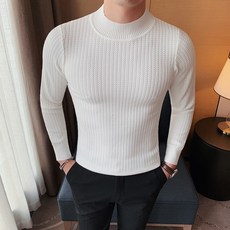 男士半高領毛衣秋冬季2023新款爆款男裝高級感中領針織打底衫男款
