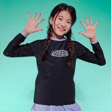 폴햄키즈 여아배색래시가드긴팔티PKF2TS2500BK_GN
