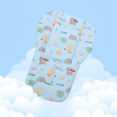 嬰兒推車坐墊 安全椅坐墊 餐椅墊 彩虹墊 推車棉墊 嬰兒車墊 推車墊, 1個, 青蛙小熊