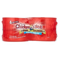 아이허브 청크 스타일 핑크 살몬 인 워터 껍질 제거/뼈 제거 4팩 각 142g(5oz), 1개, COS70035