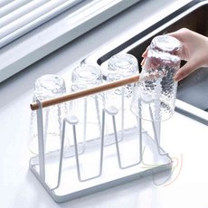 늘눠프 스탠드 컵건조대 6구 화이트