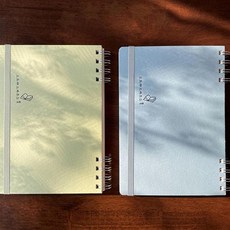 A5 필사노트 8mm 줄간격 스프링 제본 투명 밴드 고정 학습용 연습장, 1개, 랜덤