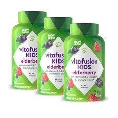 비타퓨전 키즈 엘더베리 + 비타민 C & D 구미 베리맛 Vitafusion Kids Elderberry Gummy Vitamins, 3개, 60정