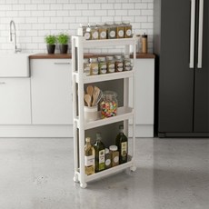 이동식카트 이동식 공간활용 3단 틈새선반-그린 이동식트레이 이동식수납장 이동식정리함 이동식카트 이동식트레이 바퀴선반, 1개, 상세페이지 참조