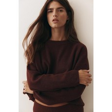 국내백화점 H&M 가디건 브랜드관 스웨터 버건디 1250770009 커플 사무실 (BK파우치 증정)