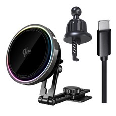 SAVEWO 救世 MagMount PRO Qi2 半導體製冷磁吸車充 15W無線車充 標準版, Black