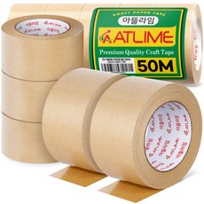 아뜰라임 크라프트 찢어쓰는 종이 박스 테이프 60mm x 50m, 5개