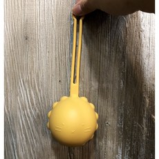 小萌獅鈴鐺造型矽膠奶嘴收納包，莫蘭迪色系奶嘴收納盒，適用香草奶嘴與BIBS奶嘴, 1個, 芥末黃, 芥末黃