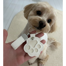 강아지 털 보관 키링 가죽 스트렙 키체인 가방고리 열쇠고리 / 반려동물 고양이 굿즈 메모리얼 추억 추모, 1개, 분홍