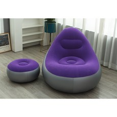 ANYOU 에어 소파 1인용 소파+페달 세트, 자색
